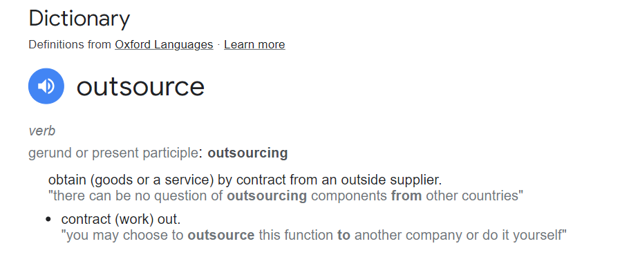 Meaning of outsource